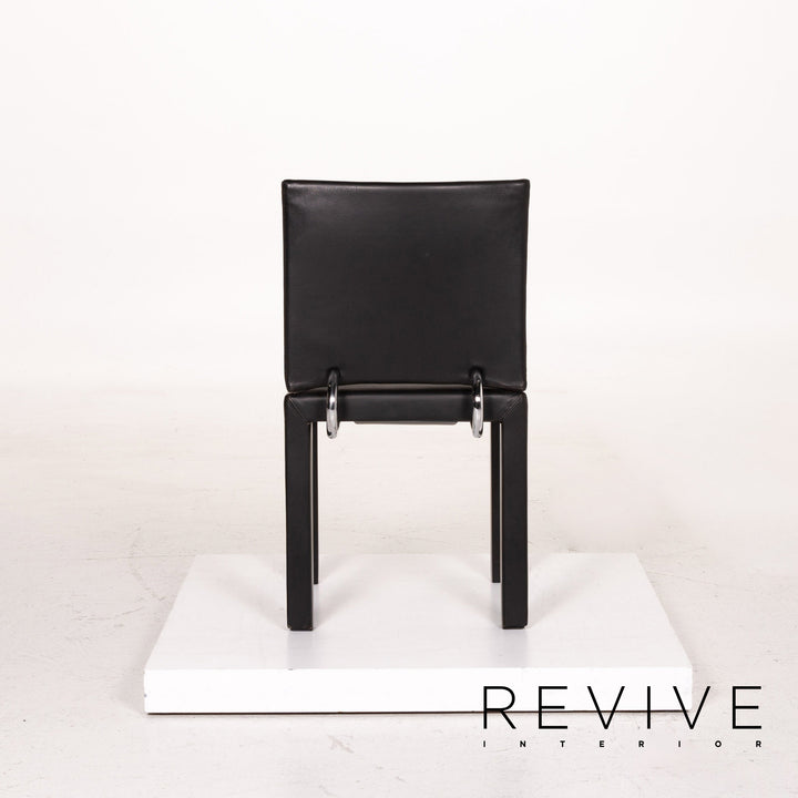 B&amp;B Italia Arcadia ensemble de chaises en cuir noir 2x fauteuils #15031