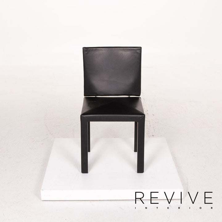 B&amp;B Italia Arcadia ensemble de chaises en cuir noir 2x fauteuils #15031