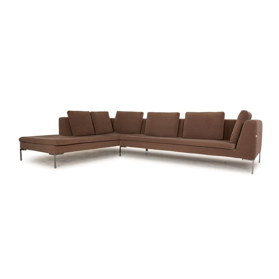 B&amp;B Italia Charles canapé d'angle en tissu marron canapé méridienne gauche