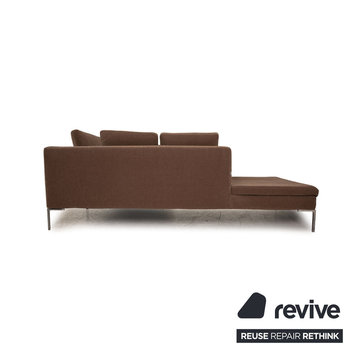 B&B Italia Charles Stoff Ecksofa Braun Sofa Couch Recamiere links
