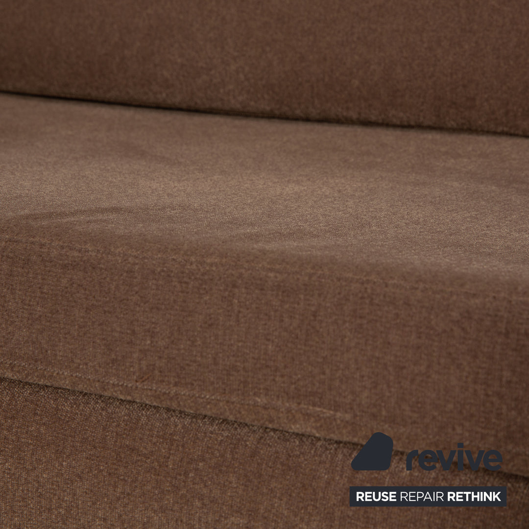 B&B Italia Charles Stoff Ecksofa Braun Sofa Couch Recamiere links
