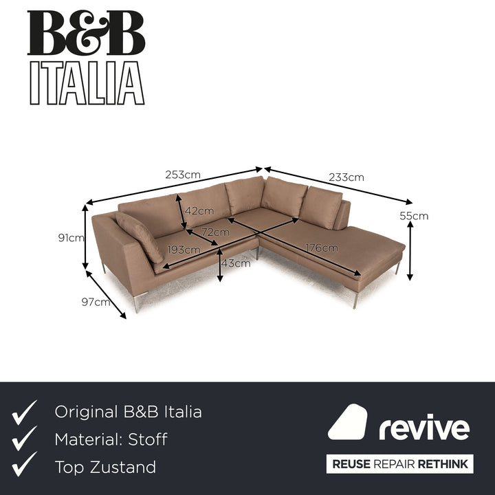 B&amp;B Italia Charles fabric sofa beige corner sofa couch