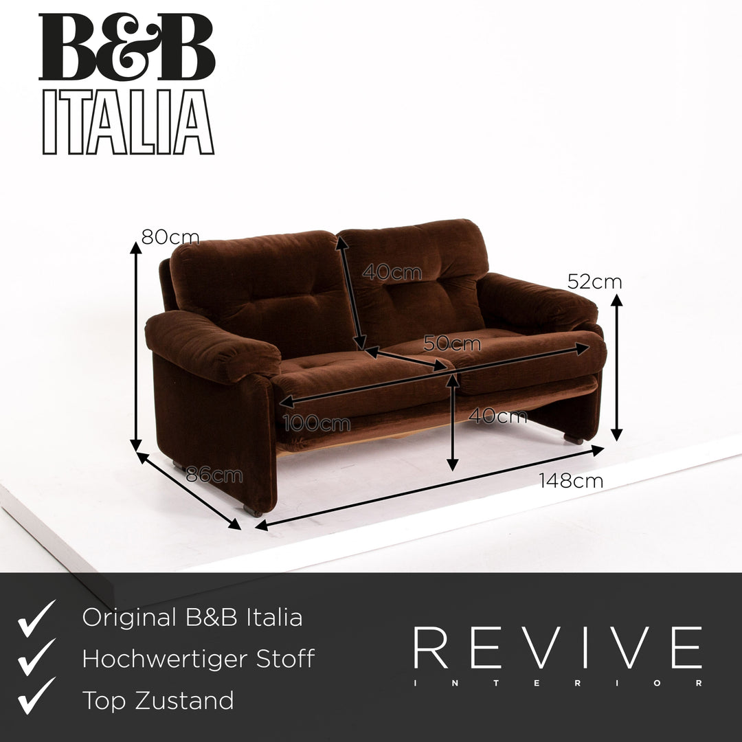 B&B Italia Coronado Stoff Sofa Garnitur Braun 1x Zweisitzer 1x Sessel 1x Hocker #13895