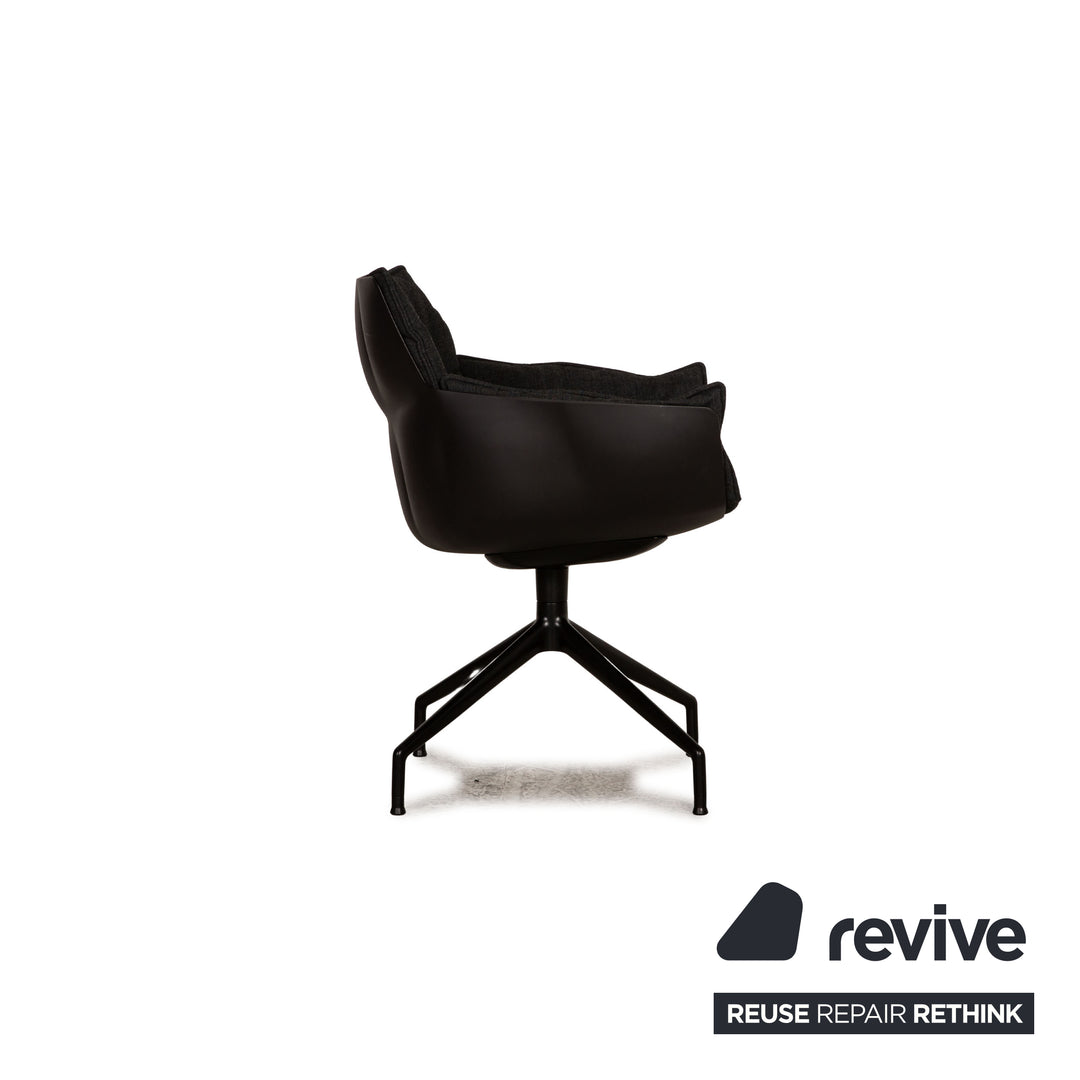 B&amp;B Italia Husk chaise en tissu chaise de conférence anthracite