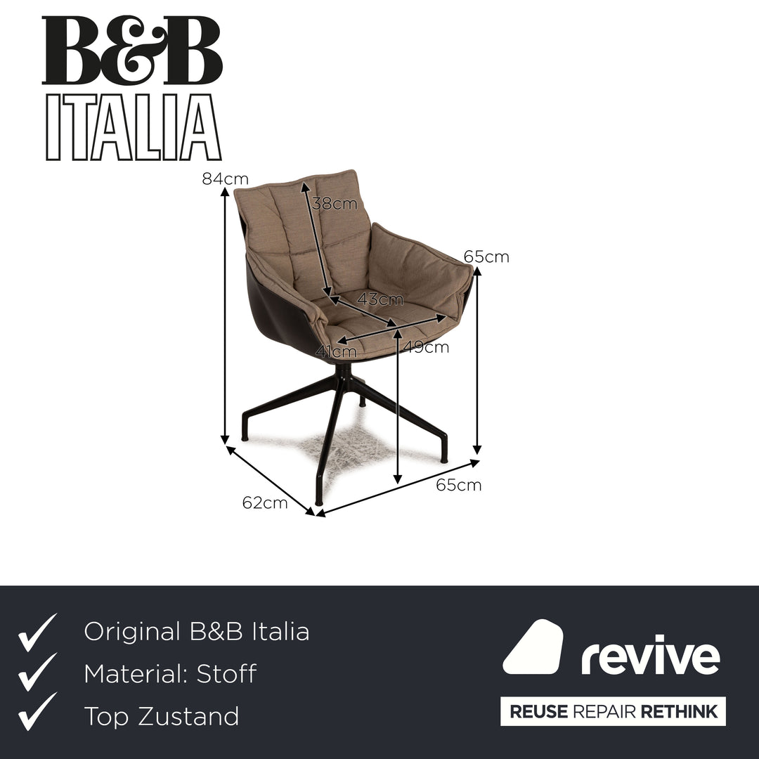 B&amp;B Italia Husk Fabric Chair Chaise de conférence beige