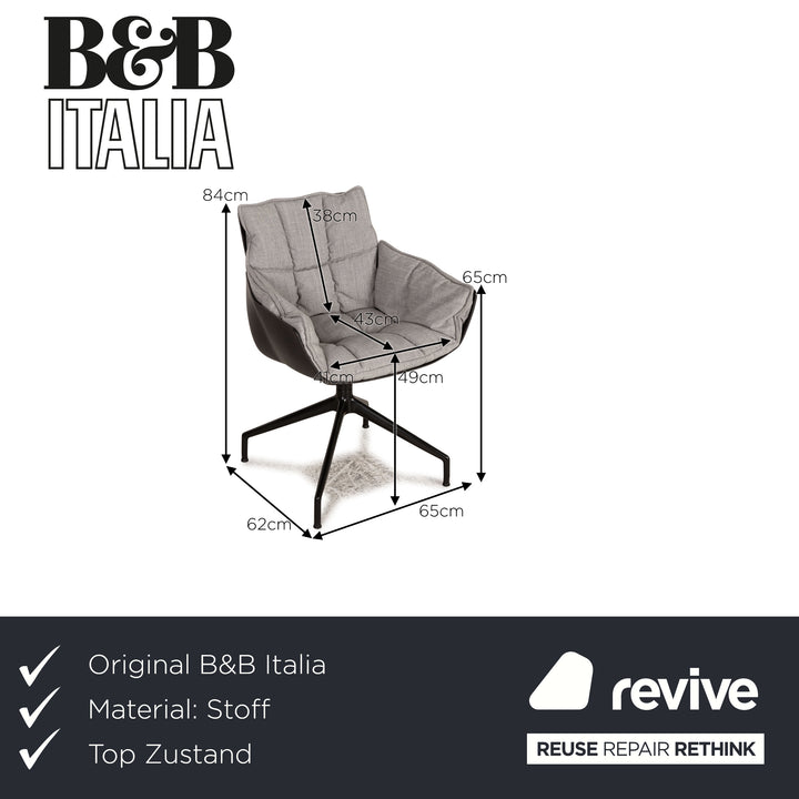 B&B Italia Husk Stoff Stuhl Grau Konferenzstuhl