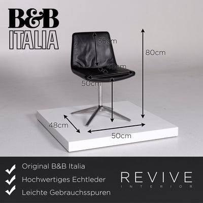 B&B Italia Leder Sessel Garnitur Schwarz 2x Stuhl Modern Echtleder Bistro SWISS Air Lounge Zürich #10654