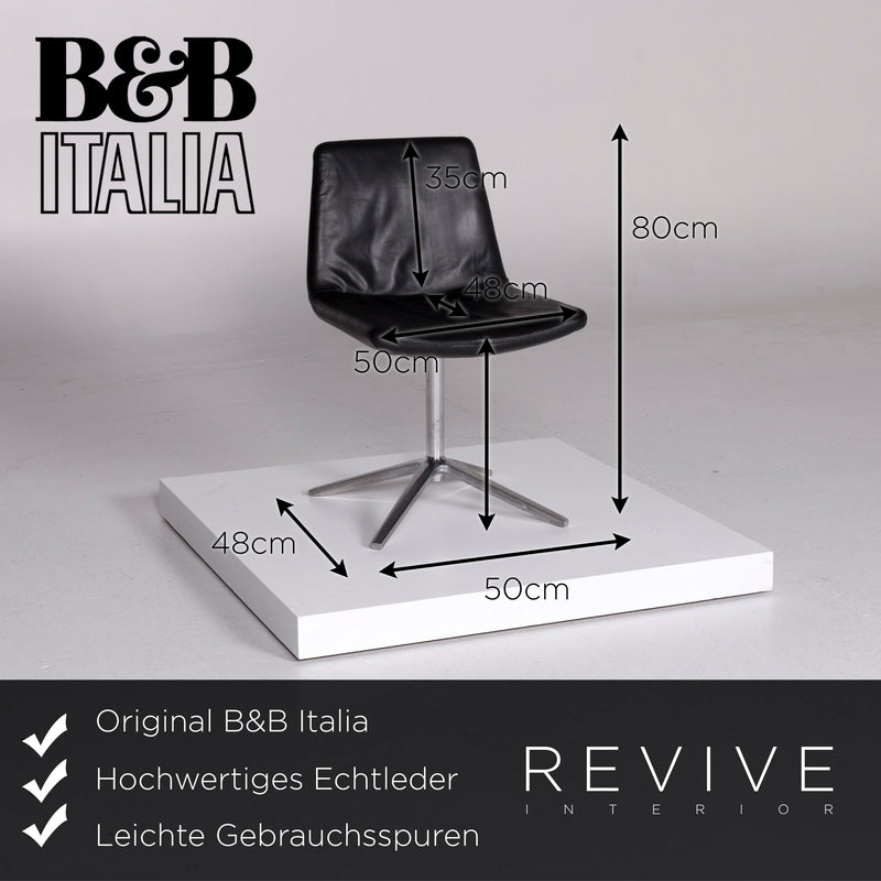 B&B Italia Leder Sessel Garnitur Schwarz 2x Stuhl Modern Echtleder Bistro SWISS Air Lounge Zürich 
