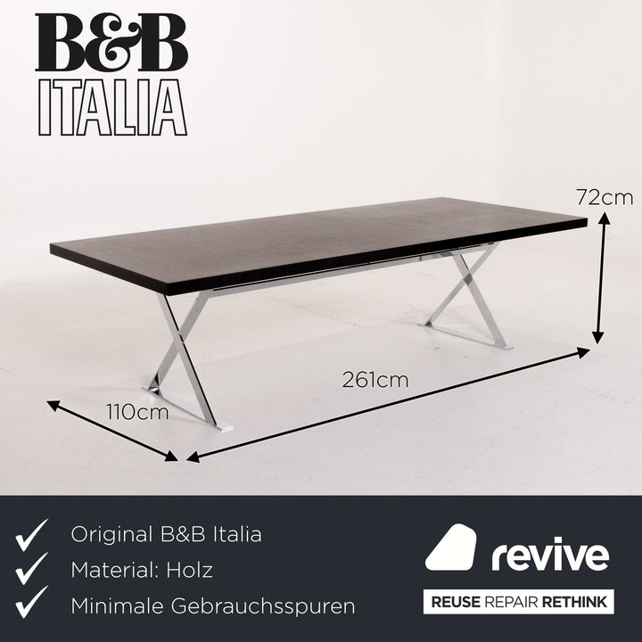 B&B Italia Max Holz Tisch Schwarz Esstisch Stahl #13940
