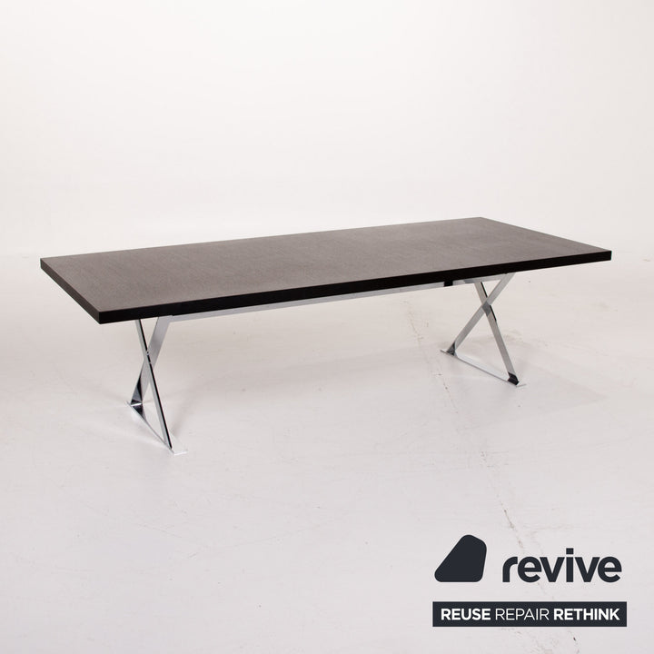 B&amp;B Italia Max Wood Table Black Dining Table Steel #13940