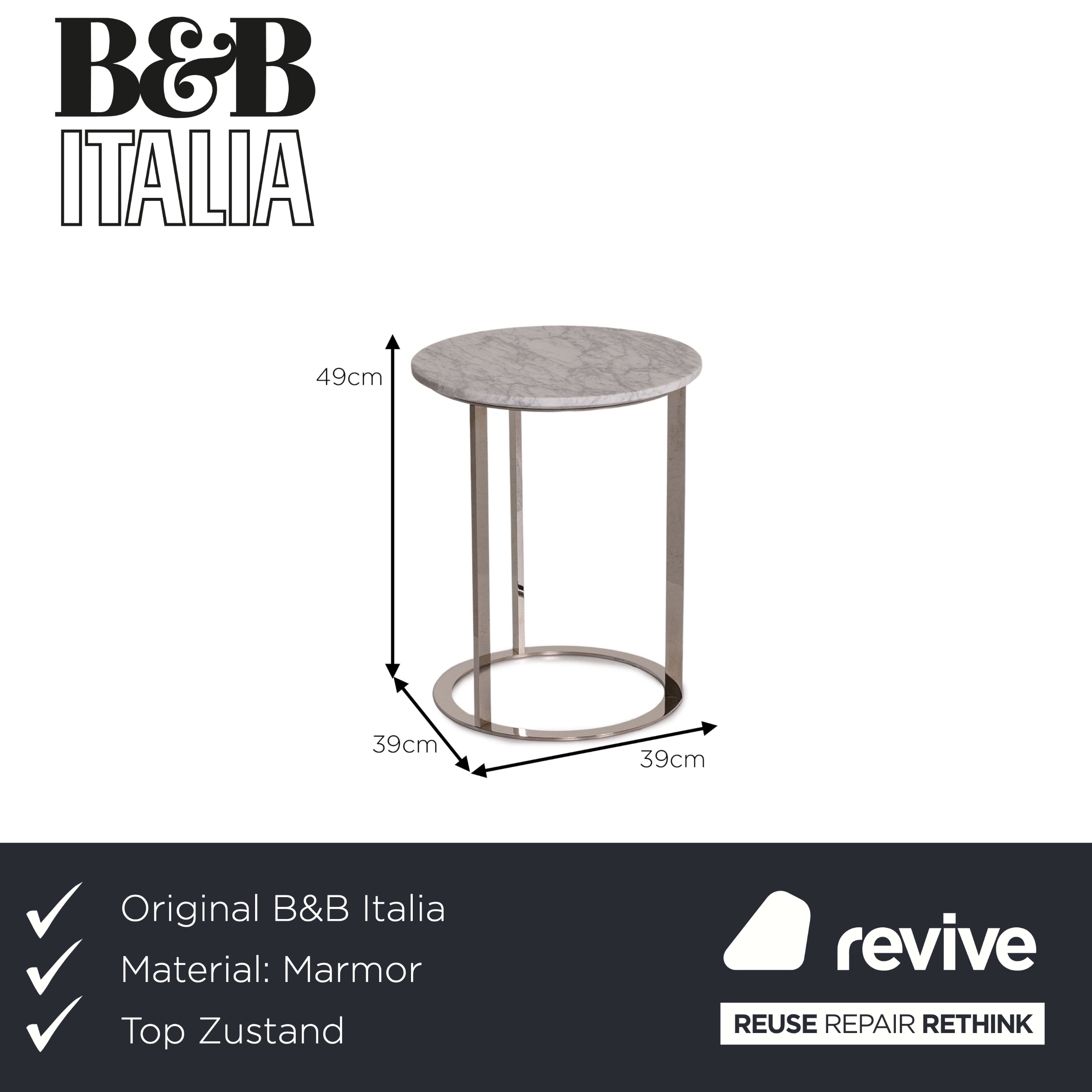 B&B Italia Couchtisch Mera Weiß Marmor - 2. Hand - Revive.de