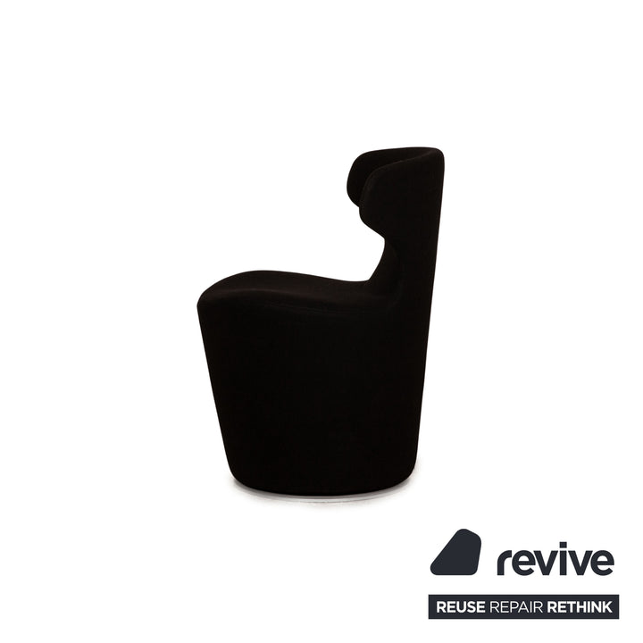 B&amp;B Italia Mini Papilio Ensemble de Fauteuils en Cuir Noir Fonction Fonction Pivotante