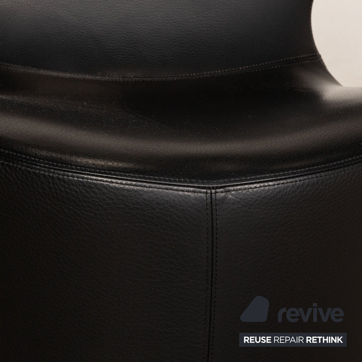 B&amp;B Italia Mini Papilio Ensemble de Fauteuils en Cuir Noir Fonction Fonction Pivotante