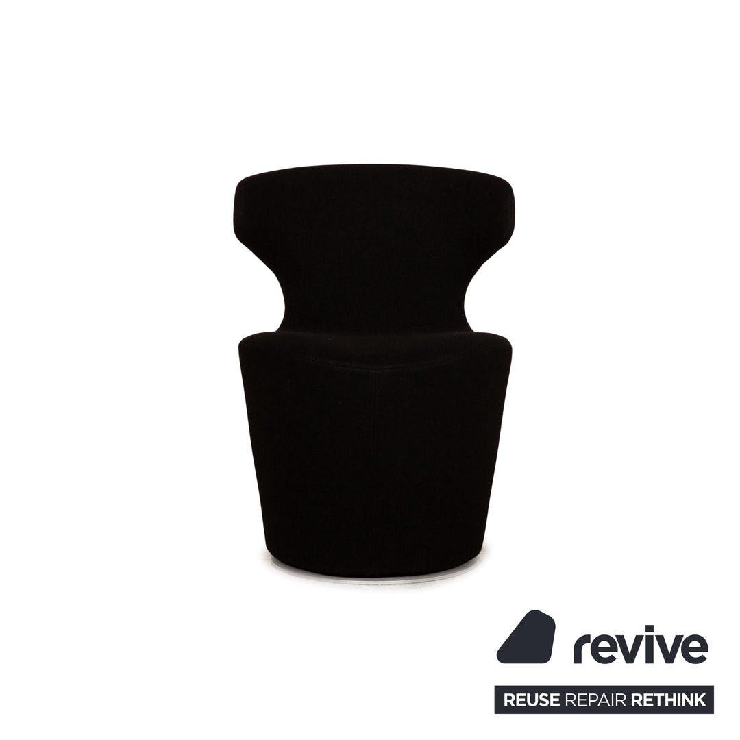 B&amp;B Italia Mini Papilio Ensemble de Fauteuils en Cuir Noir Fonction Fonction Pivotante
