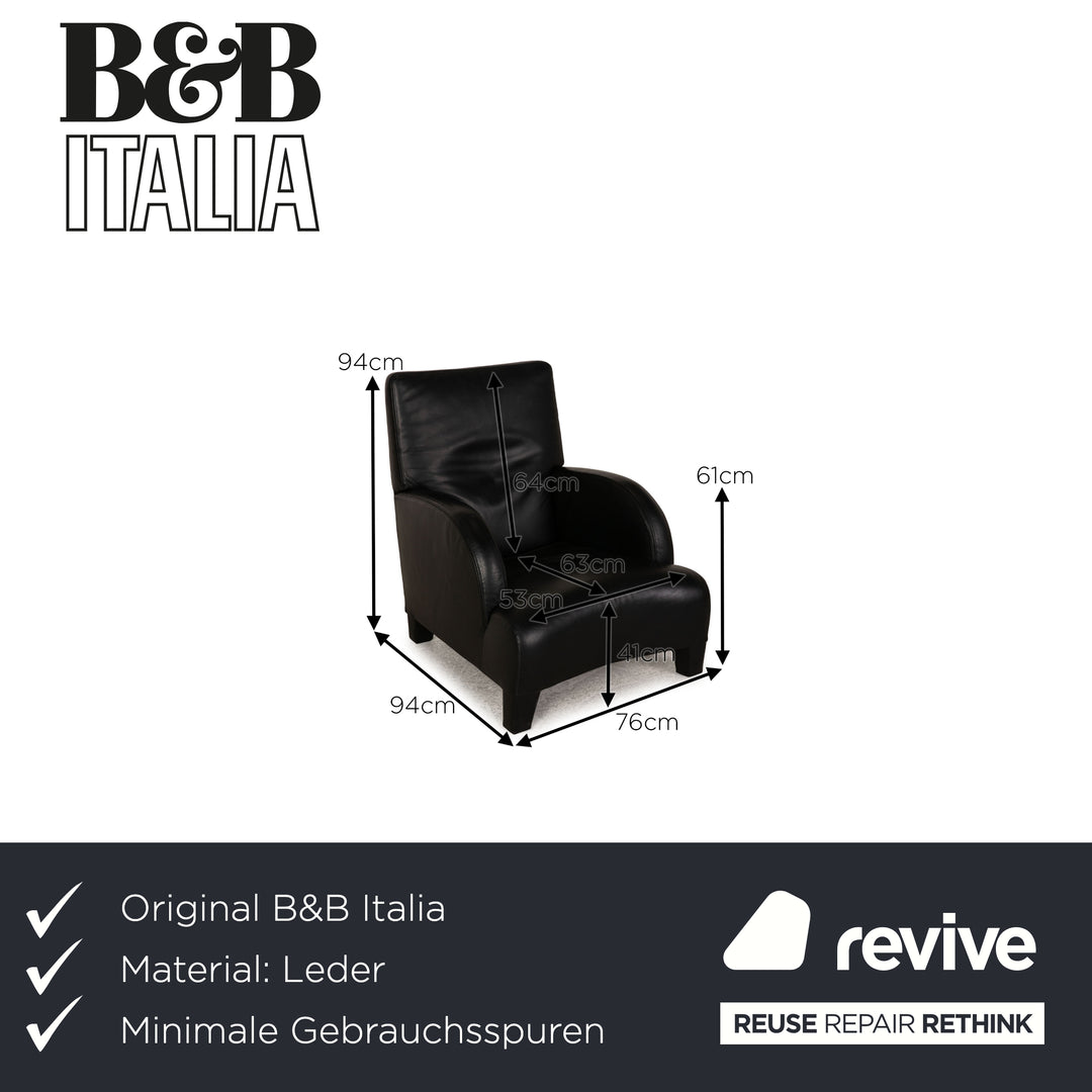 B&amp;B Italia Oriente Leather Armchair Black