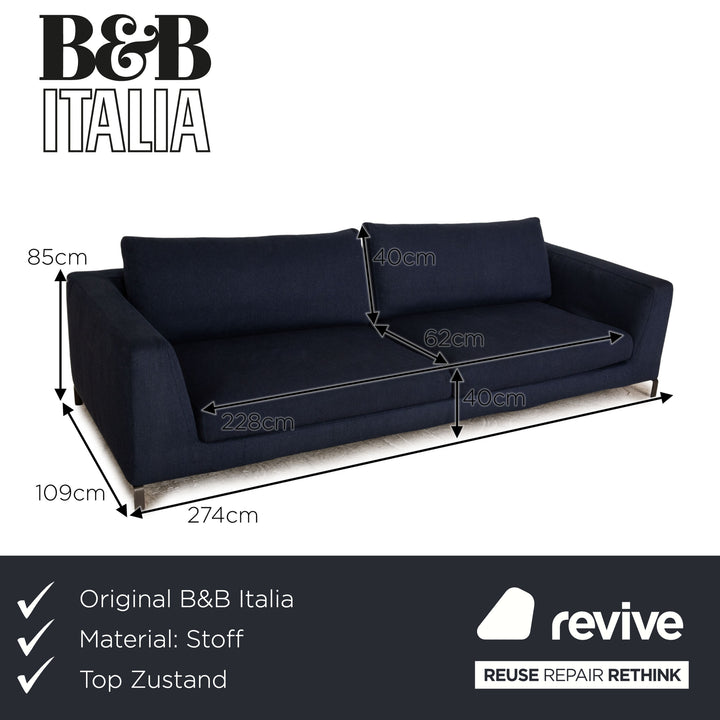 B&B Italia Ray Stoff Viersitzer Blau Sofa Couch