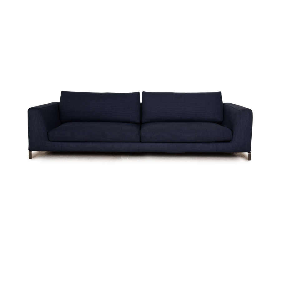 B&amp;B Italia Ray Fabric Four Seater Blue Sofa Couch