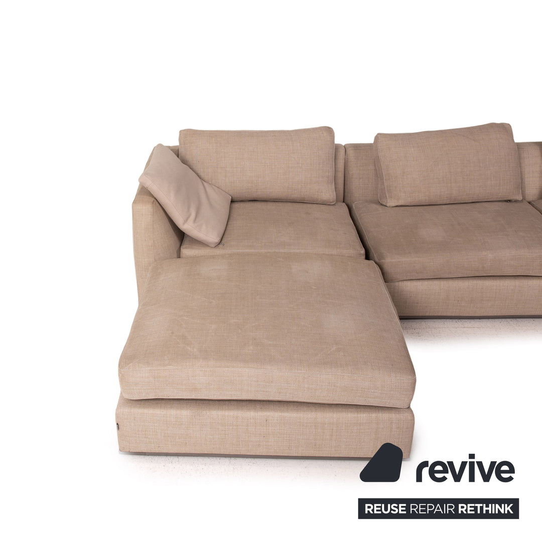 B&amp;B Italia Richard fabric sofa incl. stool three-seater Couch Outlet
