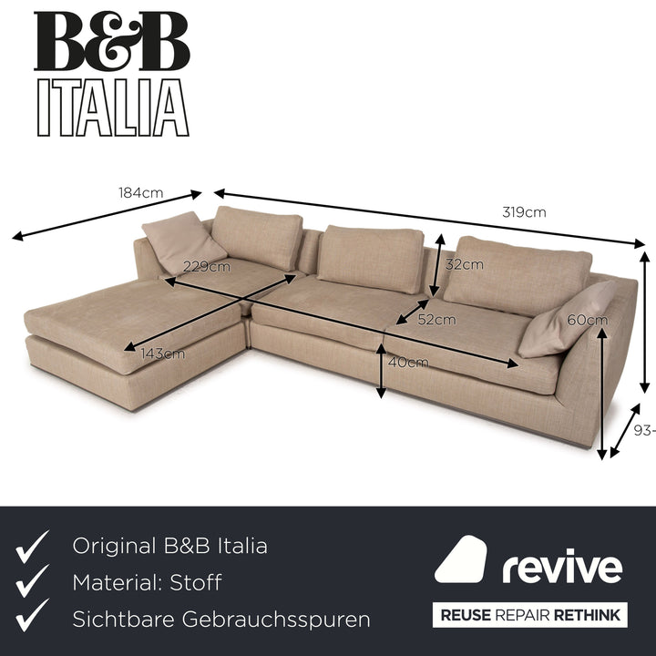 B&amp;B Italia Richard fabric sofa incl. stool three-seater Couch Outlet