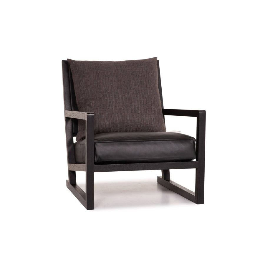 B&B Italia Simplice Leder Stoff Sessel Schwarz
