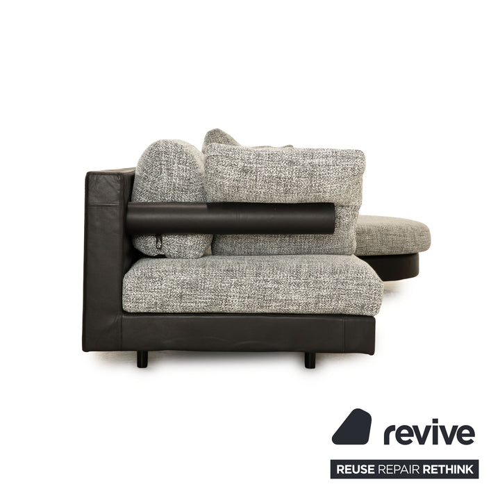 B&amp;B Italia Sity Fabric Sofa Black Gray Corner Sofa Couch New Cover