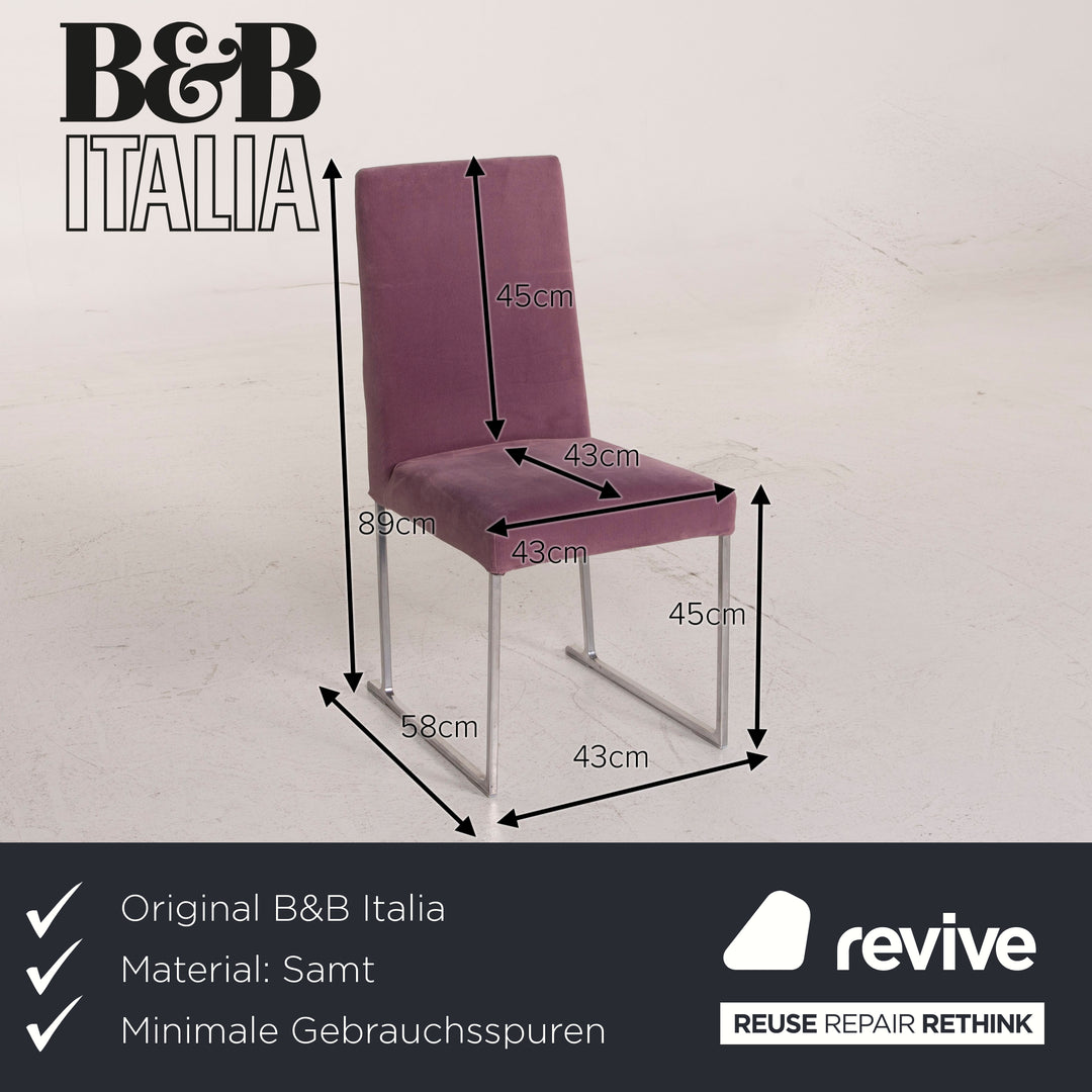 B&amp;B Italia Solo (B&amp;B) Velvet Chair Lilac Fabric #15338