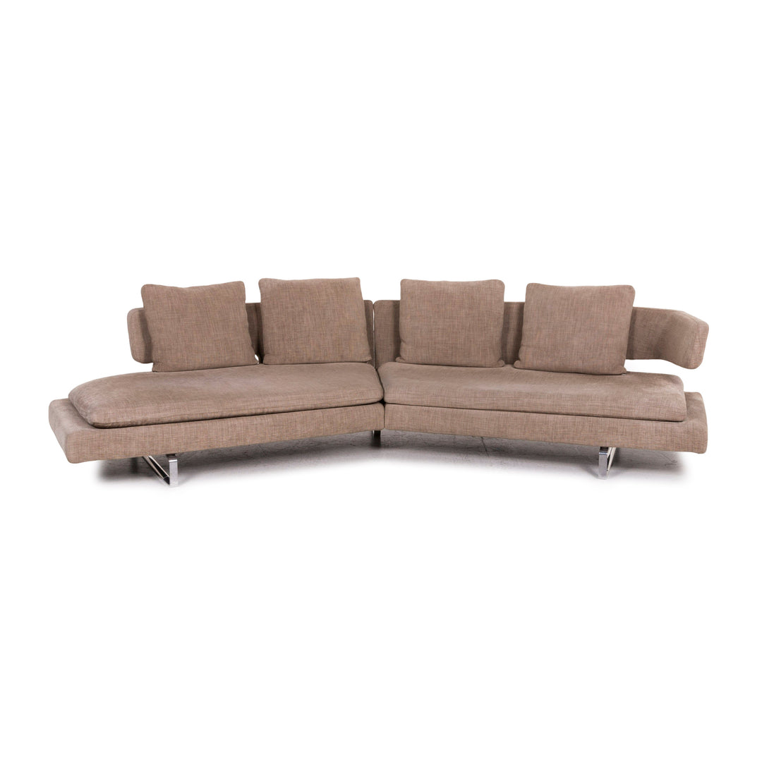B&B Italia Stoff Ecksofa Braun Dreisitzer Sofa Couch #12546