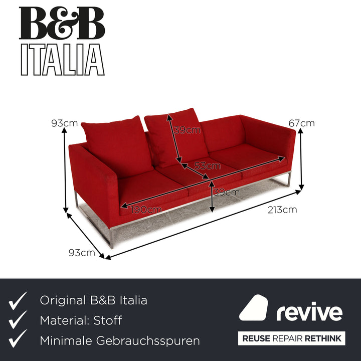 B&amp;B Italia Canapé en tissu serré Canapé trois places rouge