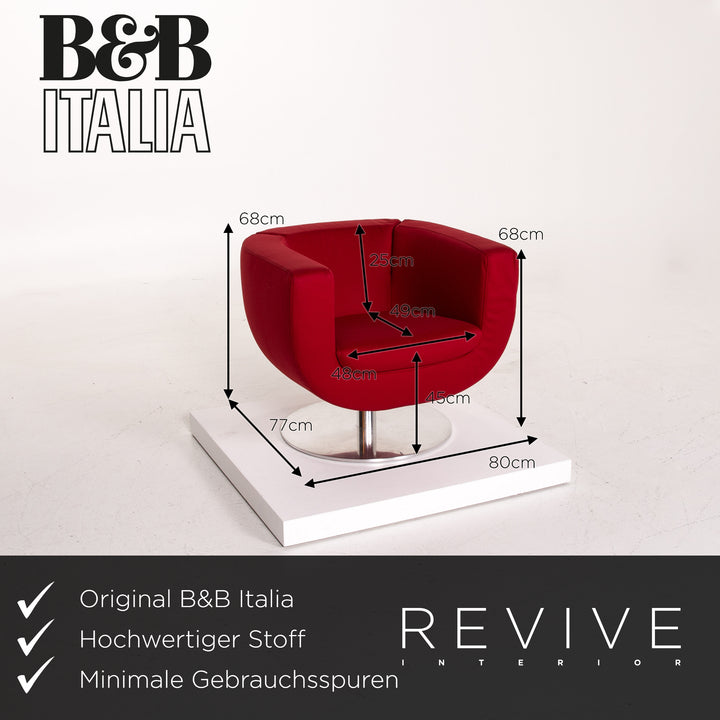 B&B Italia Tulip Stoff Sessel Rot 360 Grad Drehbar Jeffrey Bernett #14102