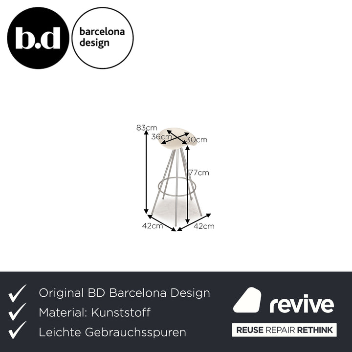 BD Barcelona Design Jamaica Kunststoff Hocker Creme Barhocker