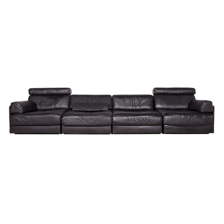 de Sede ds 77 Designer Leder Sofa Schwarz Viersitzer Echtleder #6855