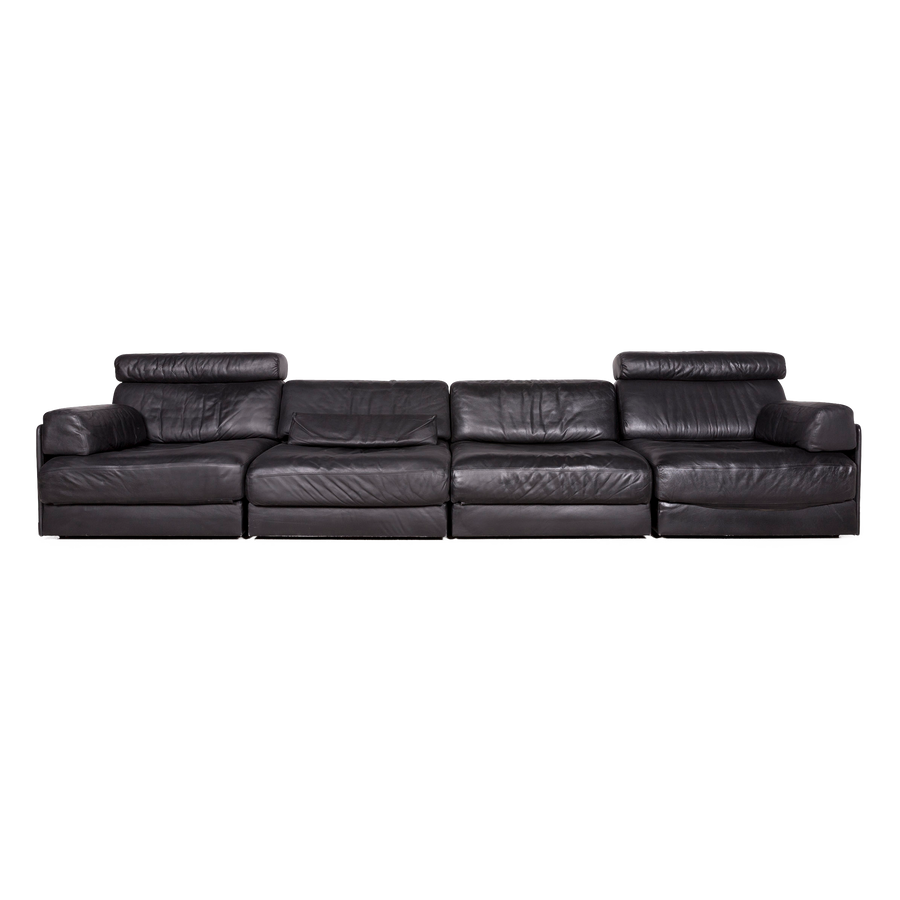 de Sede ds 77 designer leather sofa black four-seater genuine leather #6855