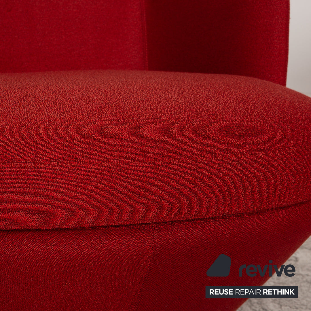 Bensen Lo Turn Fabric Armchair Red Swivel function