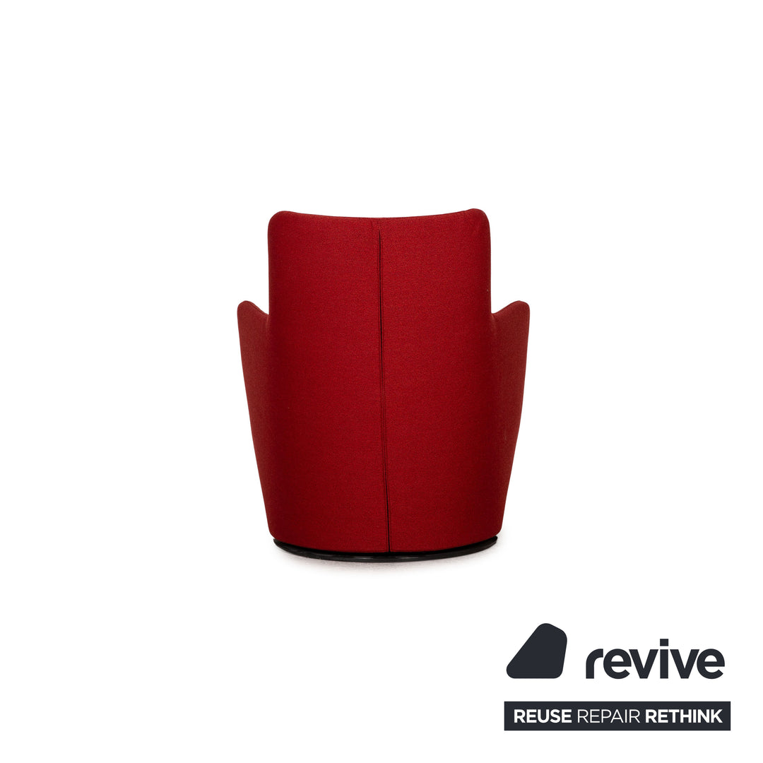 Bensen Lo Turn Fabric Armchair Red Swivel function