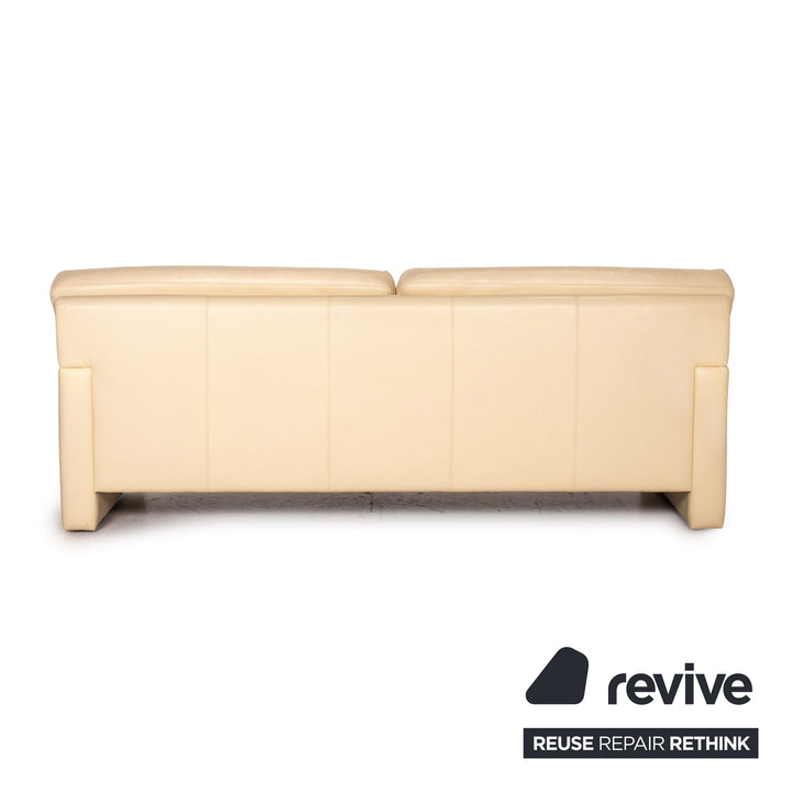 Bielefelder Werkstätten Leder Sofa Creme Dreisitzer Couch