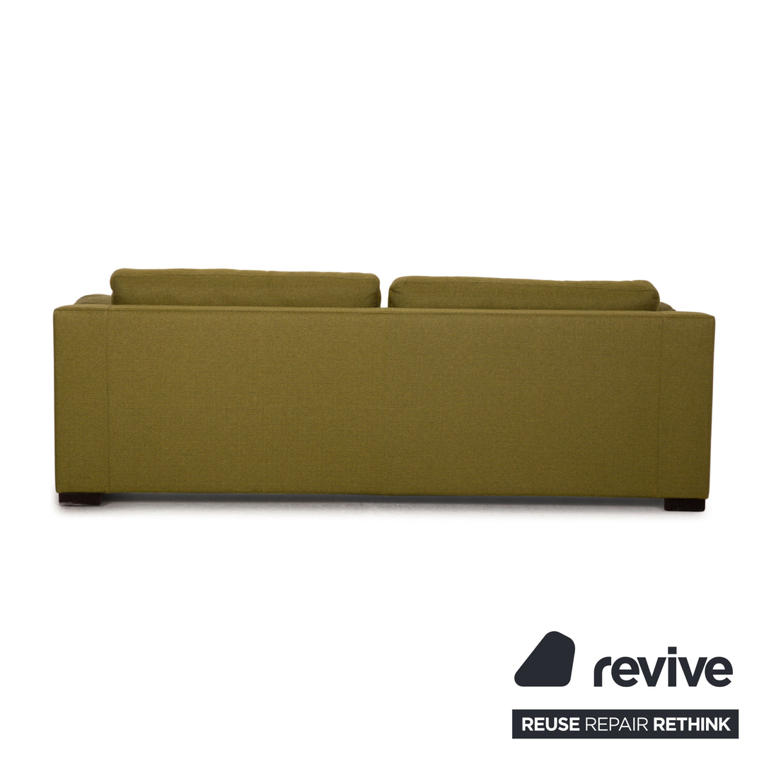 Bielefelder Werkstätten fabric sofa olive green three-seater couch