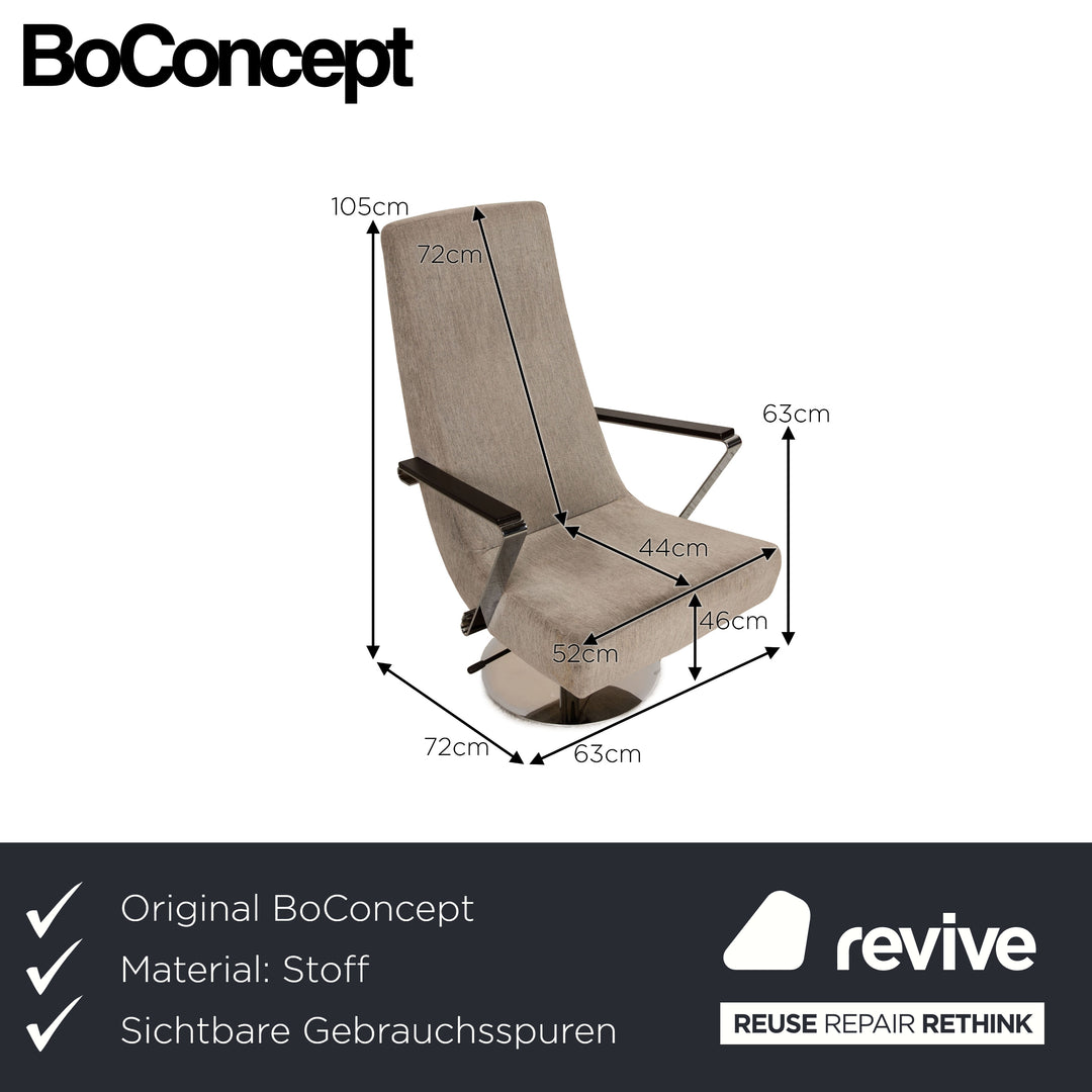 BoConcept Aero fabric armchair light gray manual function