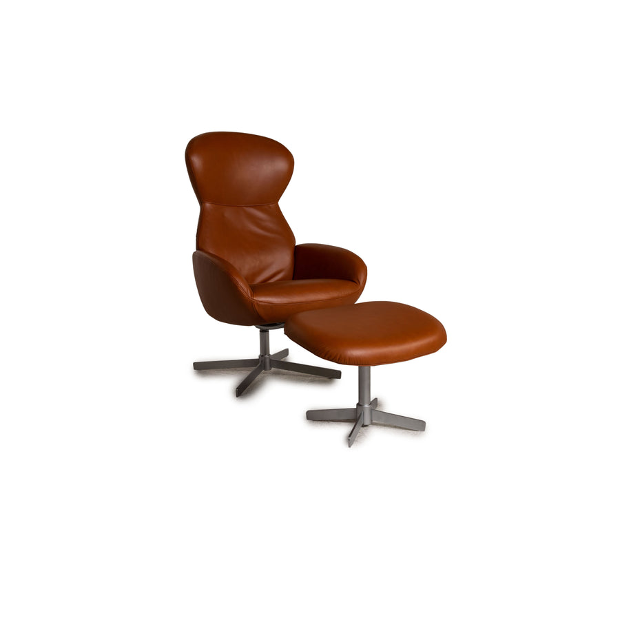 BoConcept Athena Relax leather armchair brown incl. footstool
