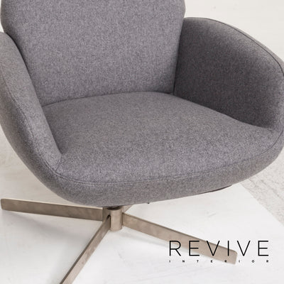 BoConcept Athena Stoff Sessel inkl. Hocker Grau Relaxsessel Funktion Relaxfunktion #12859