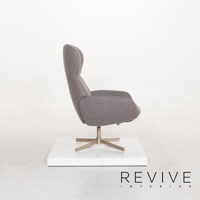 BoConcept Athena Stoff Sessel inkl. Hocker Grau Relaxsessel Funktion Relaxfunktion #12859