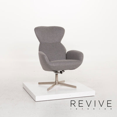 BoConcept Athena Stoff Sessel inkl. Hocker Grau Relaxsessel Funktion Relaxfunktion #12859