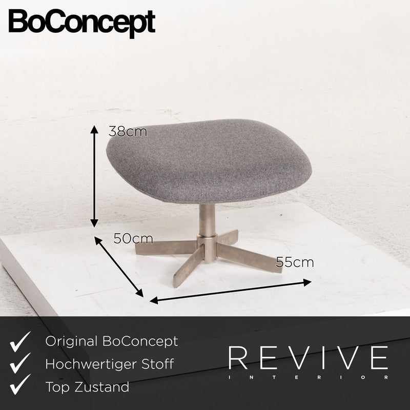 BoConcept Athena Stoff Sessel inkl. Hocker Grau Relaxsessel Funktion Relaxfunktion 