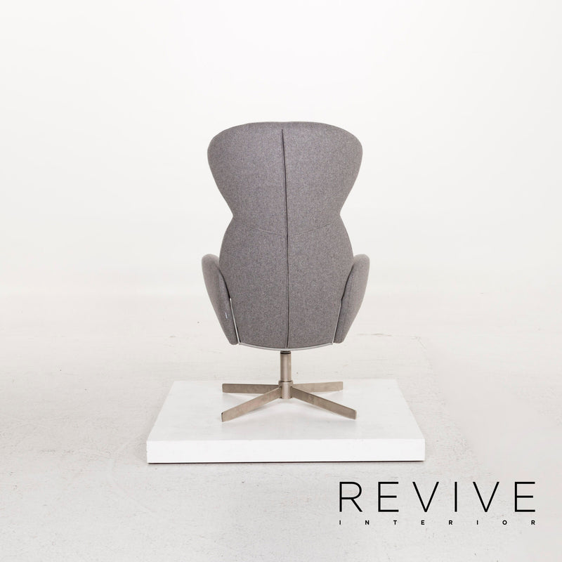 BoConcept Athena Stoff Sessel inkl. Hocker Grau Relaxsessel Funktion Relaxfunktion 