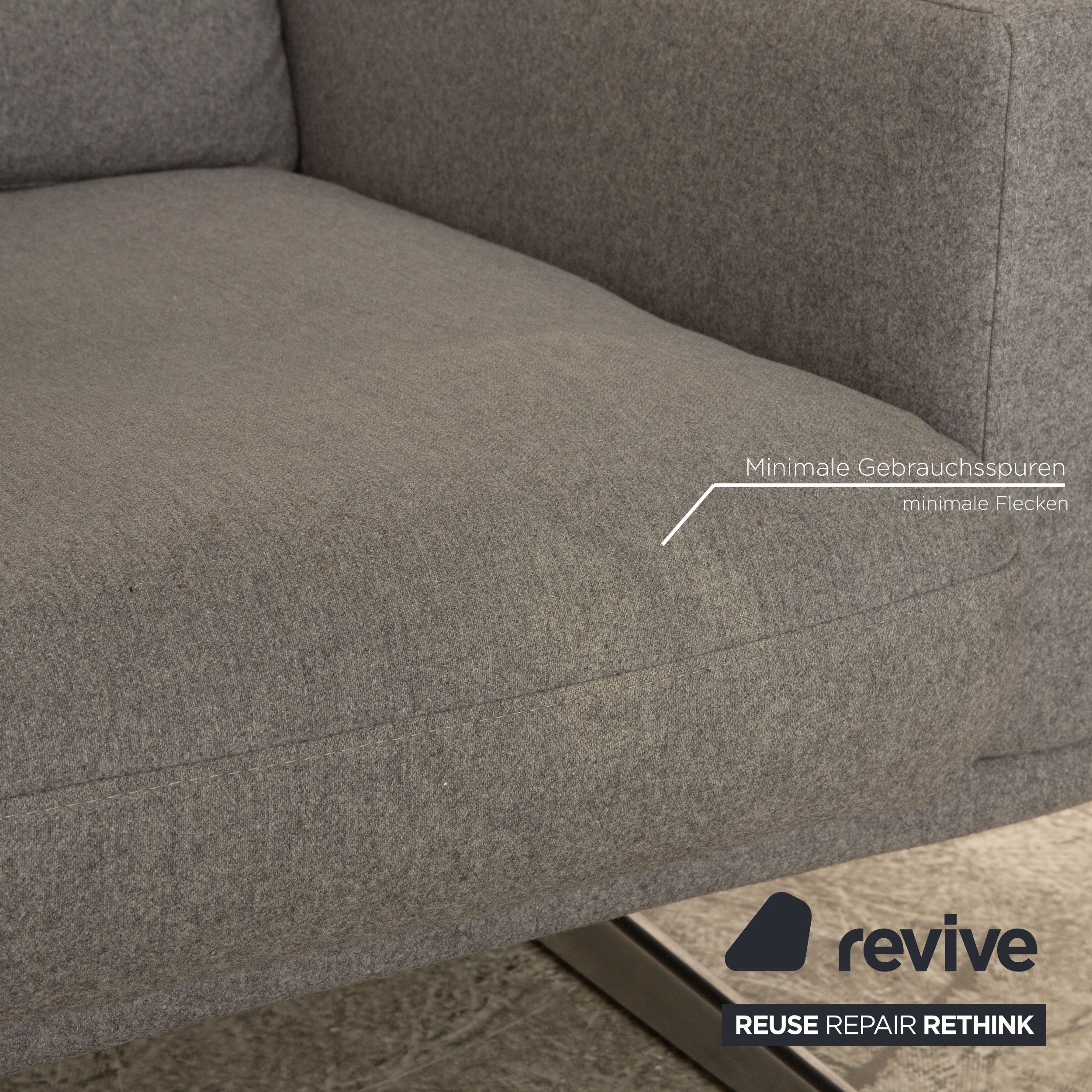 BoConcept Carlton Fabric Three Seater Gray Sofa Couch
