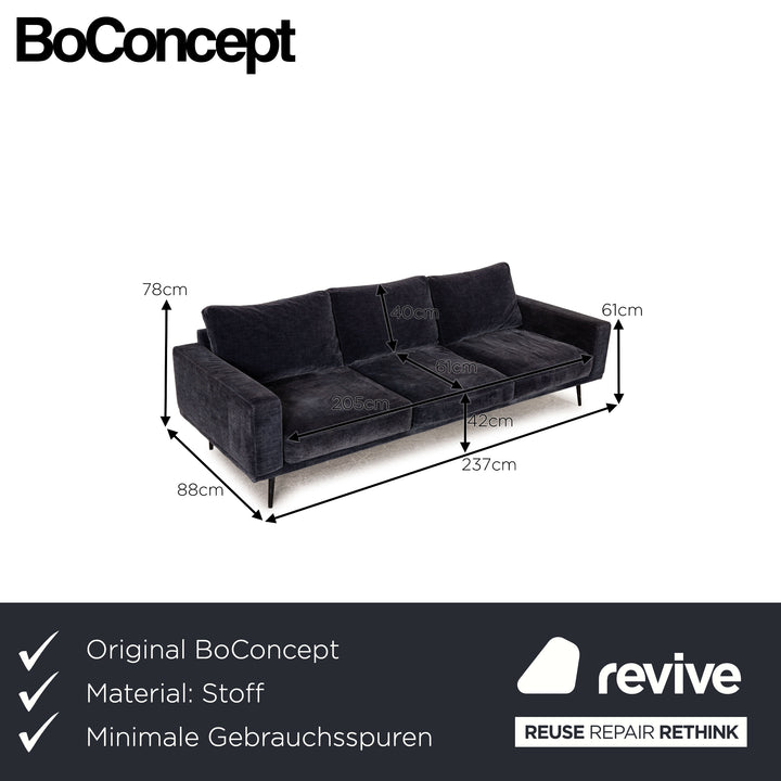 BoConcept Carlton Stoff Sofa Blau Dreisitzer Couch