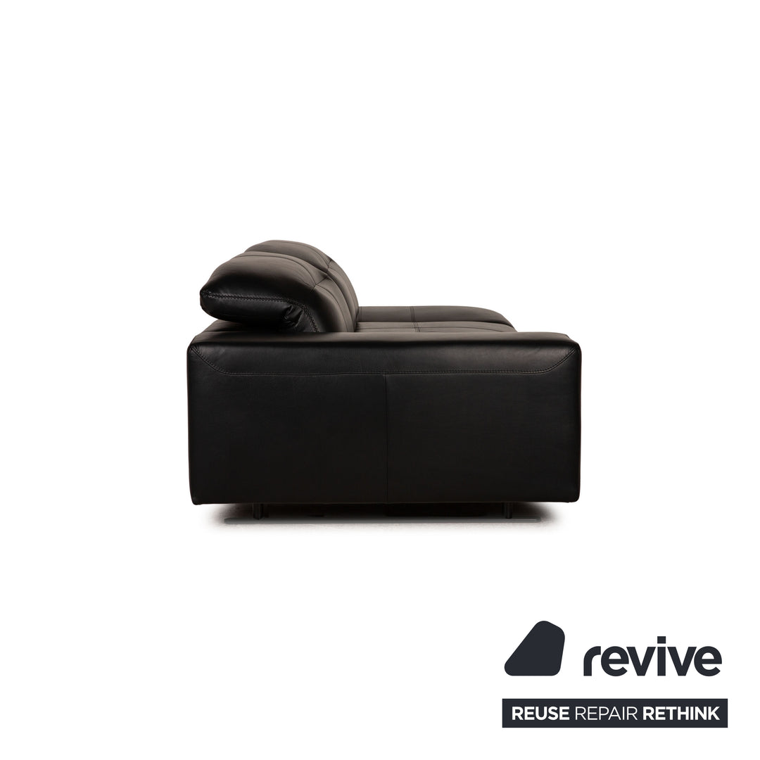 BoConcept Hampton Leather Sofa Black Three seater couch function