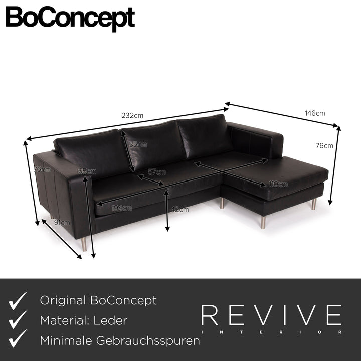 BoConcept Indivi Leather Sof Black corner sofa