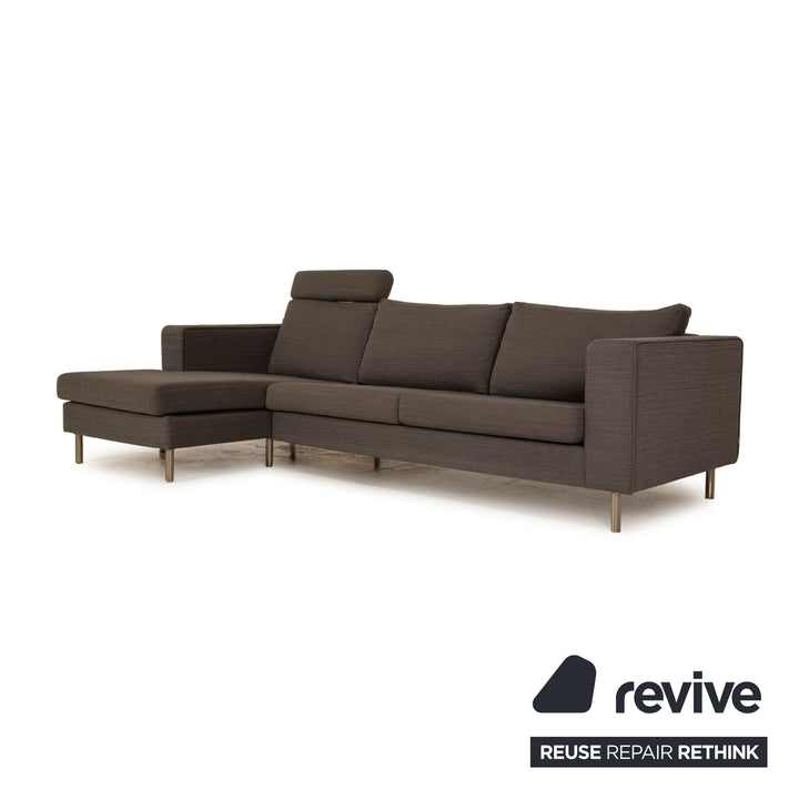 BoConcept Indivi Stoff Ecksofa Grau Sofa Couch Recamiere links