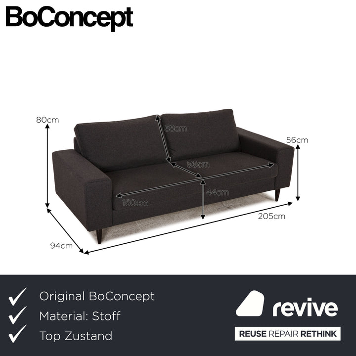 BoConcept Indivi Stoff Sofa Anthrazit Zweisitzer Sofa Couch