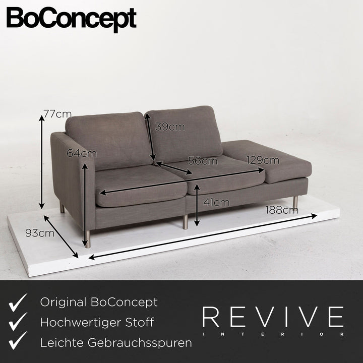 BoConcept Indivi Stoff Sofa Grau Zweisitzer Couch #12734